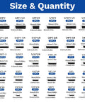 Assorted sizes of SAE Roll Pin Assortment Set, 248 Piece Set with ten sizes from one sixteenth to three eighths inch, in labeled chart