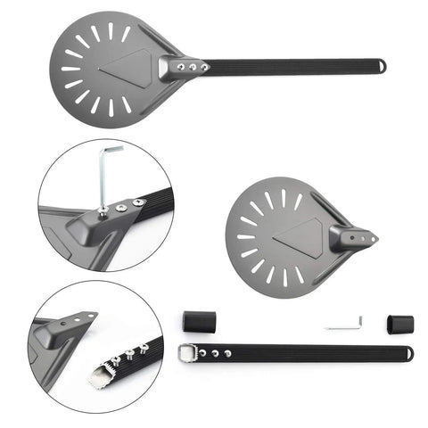 Turning Pizza Peel With 8 Inch Aluminum Round Paddle For Outdoor Ovens 23 Point 6 Inch Total Length Nonstick Lightweight Aluminum Turn Tool