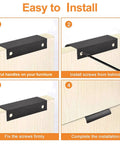 Installation guide for Four Pack Modern Edge Pull Drawer Handles For Furniture And Cabinets 80mm Black Hidden Kitchen Knob Set
