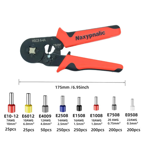 Wire Ferrule Crimping Tool Kit With Self Adjusting Crimping Tool And 1200 Pcs Wire Terminals For AWG 23 To 7 Pro Grade Tin Copper