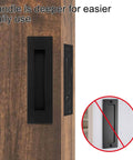 Recessed Finger Flush Pulls With Edge Pull For Pocket Doors, Closets, Sliding And Barn Doors, Black Stainless Steel 6 Inch