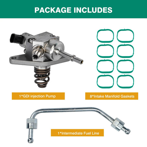 GDI High Pressure Fuel Pump Kit With 12626354 Intake Manifold Gaskets And 12677004 Intermediate Fuel Feed Pipe For GM Vehicles 2014-2020