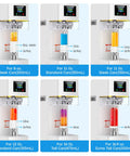 No Sweat Heavy Duty Commercial Can Sealer Machine with 8 oz, 11 oz, 12 oz, and 16 oz can options displayed.
