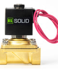 Half Inch Brass Solenoid Valve 12V DC Normally Closed Electric Valve With Viton Seal And Lead Wire Heavy Duty Brass Body For Water Air Gas Control Beefy Corrosion Resistant Workhorse For Tough Fluid Systems