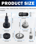 Professional Wheel Hub Cleaning Tool Kit Featuring Steel Wire Brush Cups And Slim Pen Brushes To Scrape Off Caked Brake Dust with size details