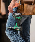 Person using 18V MultiVolt Cordless Brushless Impact Driver And 18 Gauge Brad Nailer Combo Kit For Framing And Finishing With Compact Design And High Torque And Long Battery Life Includes WH18DEX NT1850DG Model KC18DEXQD