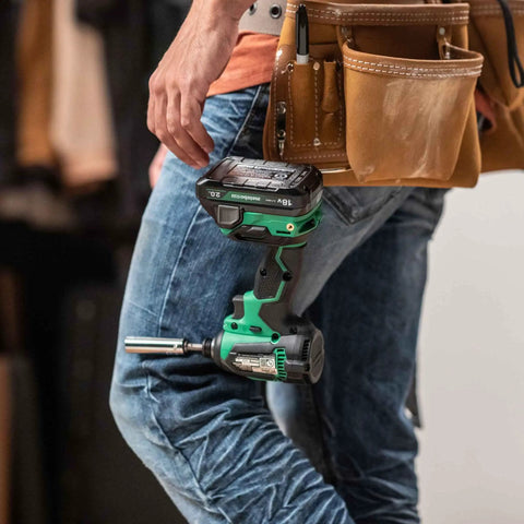 Person using 18V MultiVolt Cordless Brushless Impact Driver And 18 Gauge Brad Nailer Combo Kit For Framing And Finishing With Compact Design And High Torque And Long Battery Life Includes WH18DEX NT1850DG Model KC18DEXQD