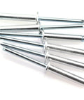 Aluminum Blind Rivet Kit 60 Pcs 3/16 X 1 Inch Open End Dome Head Self Plugging Fasteners For Metalwork Grip Range 11/16 To 3/4 Inch