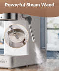 Compact 20 Bar Espresso Machine With Steam Milk Frother And 50oz Removable Water Tank For Home Use Coffee Maker side view