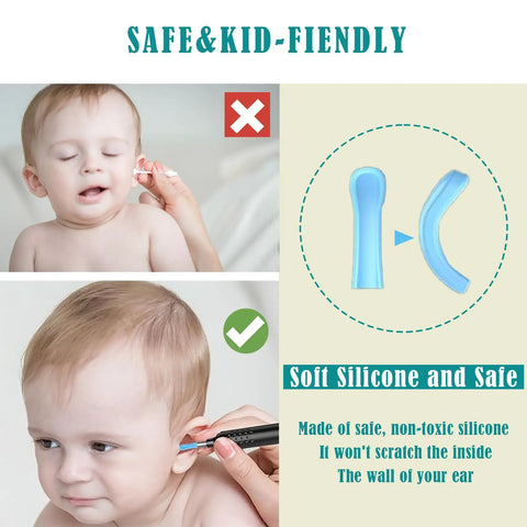 60 Count Disposable Ear Wax Removal Tips For Ear Camera Kit Wet And Dry Cleaning Hygienic Replacement Tips For Teens And Adults Handy Portable Case Easy Storage No Cross Contamination soft silicone tips for ear camera use