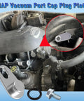 Beefed Up Supercharger MAP Vacuum Port Sealing Cap for GM LSA LS9 LT4 LS LQ4 LSX Engines, aluminum alloy, silver finish