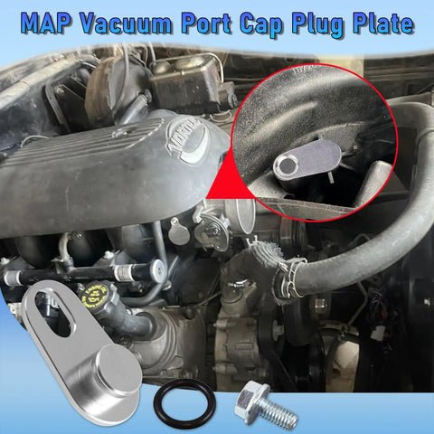Beefed Up Supercharger MAP Vacuum Port Sealing Cap for GM LSA LS9 LT4 LS LQ4 LSX Engines, aluminum alloy, silver finish