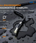 Ultra Slim 6mm Articulating Borescope With LED Light, 180 Degree Turn Inspection Camera For Tight Spaces, Flexible Endoscope Probe for wet surfaces