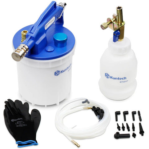 One Person Pneumatic Vacuum Brake Bleeder Kit With 2L Fluid Extractor And 1L Refilling Bottle, tools included, garage setup