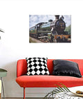 Steam Locomotive Train Canvas Wall Art 12 By 18 Inches Dope Living Room Decor Hanging Print for Bedroom Office Bathroom.