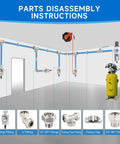 Three Quarter Inch Garage Air Line Kit 200 Foot HDPE Aluminum Piping System With Tee And Elbow Fittings installed in workshop