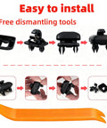 Audi 2 Pack Sun Visor Clips Replacement Upgraded Car Visor Holder Hook Compatible With A1 A3 A4 A5 A6 Q3 Q5 TT S3 S4 S5 ABS Construction Interior Sunscreen Holder showing installation steps and included free dismantling tool.