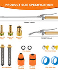 All Metal Sprayer Wand For One Half Inch Hose Quick Connectors With Brass Barb Fittings One Quarter Inch And Three Eighths Inch