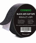 Close-up of Heavy Duty Anti Slip Tape 2 Inch Wide By 35 Feet Long With 80 Grit Traction showing roll details and label