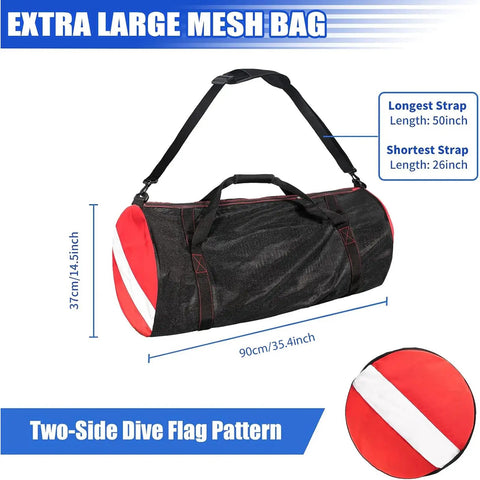 Extra Large Dive Gear Duffle Bag With Padded Removable Adjustable Shoulder Strap And Wrap Handle Up To 120L Black Bag