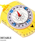 Orienteering Compass For Hiking And Camping With Lanyard Multifunction Navigation Tool in orange, lightweight and portable