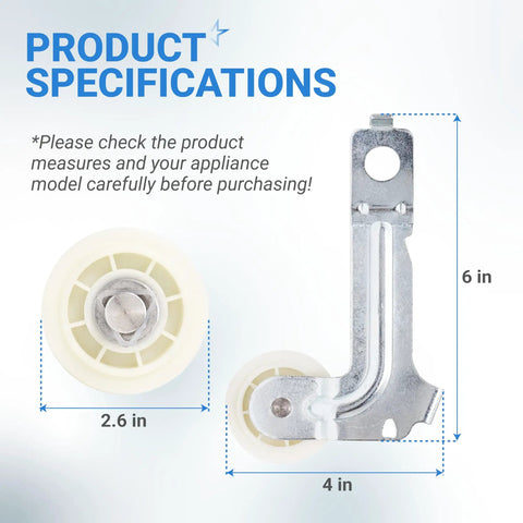 Dryer Idler Pulley Replacement For Whirlpool Maytag Kenmore Dryers Easy Install No Brainer Durable Aftermarket Part Replaces 8547160 WPW10547292 AP6022817 PS11756154