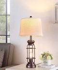 Set Of 2 Farmhouse Style Table Lamps For Living Room And Nightstand, 28 Inch Dimmable Touch Lamps In Oil Rubbed Bronze Finish