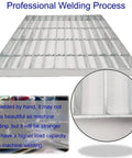 Galvanized Steel Drain Grate 16x16 In For Vodaland Catch Basin Heavy Duty Outdoor Driveway Trench Drainage Grate Square Metal Channel Sewer Cover True 15.4x15.4 Built Tough For Real Weatherproof Outdoor Use with professional hand welding process focus on durability and weatherproof performance.