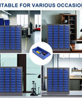 40 Drawers Parts Cabinet With Label Stickers And Bolt Nut Tool Storage, heavy-duty alloy steel and ABS drawers shown in various settings.