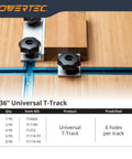 36 Inch Double Cut Universal T Track Set Four Pack With Predrilled Mounting Holes for Woodworking Jigs on Workbench