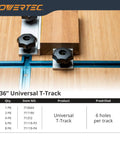 Three Inch T Track Intersection Kit With Predrilled Mounting Holes For Universal T Track And Woodworking Jigs And Fixtures Includes Four T Track Segments on wooden surface