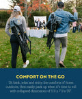 People carrying Kickback Rocker Outdoor Low Profile Rocking Chair With Cup Holder And Portable Carry Strap for easy transport.