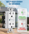 Heavy Duty Outdoor GFCI Outlet Kit With Self Test For Garden And Yard Use Weatherproof Metal Box 20 Amp NEMA 5 20R image showing self-test feature.