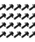 M6x24mm Hella Tough Auto Body Bolts Kit With Washers, rock solid hex head fasteners arranged in rows on a white background.