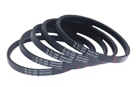 Elastic V Ribbed Drive Belt for Conveyor Roller Replacement 2PJ376 3PJ376 4PJ376 Multi Groove Power Transmission Belt No Slip and Steady Running for Everyday Use, black PJ246