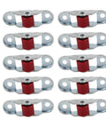 Sliding Window Pulley Roller Set 10 Pieces Durable Stainless Steel With Base For Cabinets And Doors Silent Jam Free Plastic Wheel 12mm Wide