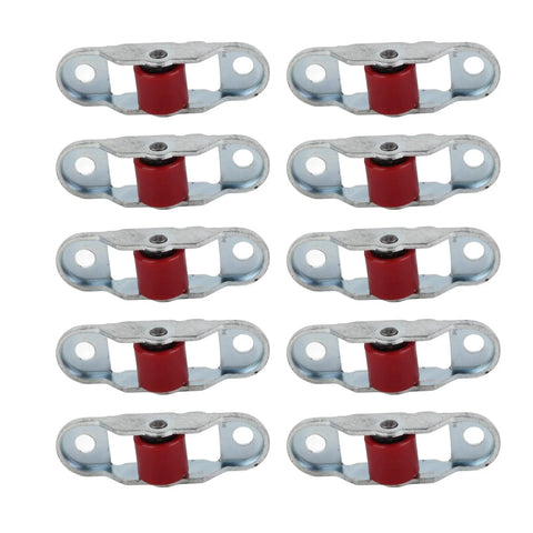 Sliding Window Pulley Roller Set 10 Pieces Durable Stainless Steel With Base For Cabinets And Doors Silent Jam Free Plastic Wheel 12mm Wide
