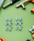 Bulk Pack 100 Grease Zerk Fittings, 8 To 28 Threaded Hex Head, 45 Degree Angled Nipples, Galvanized Iron Lubrication Fittings For Mechanical Joints And Machinery, Easy Batch Repairs For Industrial Equipment, assorted angled fittings