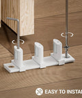Runs Like Butter Adjustable Aluminum Sliding Closet Door Floor Guide For Double Bypass Tracks Zero Wobble showing installation details.