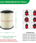 Red Stripe General Purpose Vacuum Filter 2 Pack For 5 To 20 Gallon Shop Vacs Fits CMXZVBE38754 diagram and compatibility list