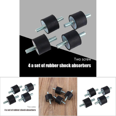 Heavy Duty Rubber Vibration Isolator Mounts 40x30mm Shock Absorbing Studs For HVAC Machinery Industrial Equipment Noise Reduction And Quiet Operation Easy Installation For Compressors Engines And Water Pumps, four rubber mounts