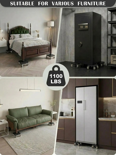 Heavy Duty Furniture Sliders With Four Wheels And 360 Degree Rotating Mover Set For Moving Sofa Bed Table And Other Big Furniture
