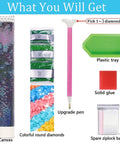 Butterfly Diamond Art Painting Kit For Adults Full Drill 5D Round Diamonds Diy Craft Kit Beginner Friendly 12x16 Inch contents