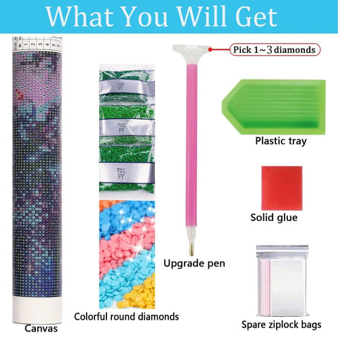 Butterfly Diamond Art Painting Kit For Adults Full Drill 5D Round Diamonds Diy Craft Kit Beginner Friendly 12x16 Inch contents