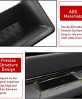 Close-up of door pocket insert with white line mat for Ram 1500 Door Side Organizer Tray 4 Piece Set with detailed material design.