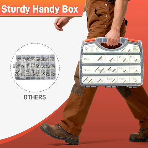 Tough As Nails Grade 8.8 Metric Nuts And Bolts Assortment Kit With Washers Heavy Duty Hex Fasteners For M6 M8 M10 M12 Home Garage Zinc Plated Pro Pack in sturdy carrying case.