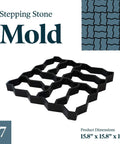Concrete Stepping Stone Mold Kit For DIY Garden Pathways And Walkways Reusable Plastic Paver Molds shown with dimensions