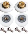 4 Pack 19mm Shower Door Rollers With M4 Screws, Stainless Steel Sliding Door Runners For Heavy Glass Doors, Smooth Quiet Gliding, POM Wheel Bearings, Heavy Duty Replacement Kit For Bathrooms