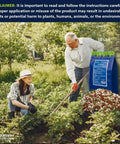 10-10-10 Complete Lawn And Garden Granular Fertilizer With Micronutrients in use by gardeners in a vegetable garden.