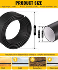Diagram of 3/4 Inch By 200 Ft Black HDPE Air Piping Kit showing dimensions and environment adaptability for shop and garage use